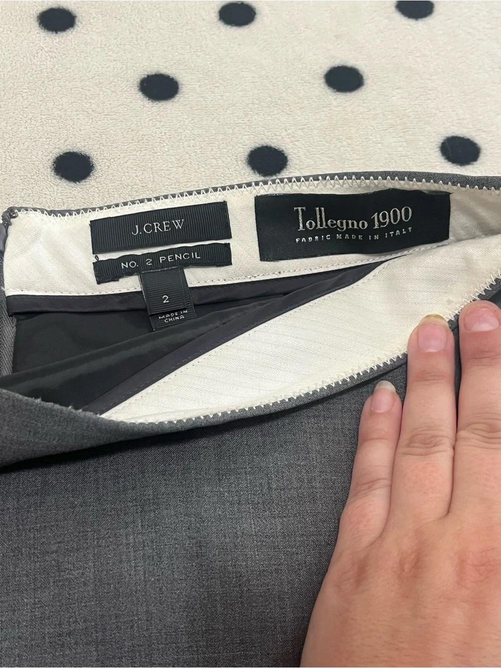 J. Crew No. 2 Pencil Skirt in Italian Stretch Wool Gray Size 2_4